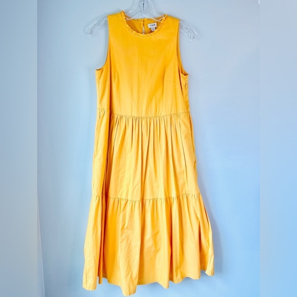 J. Crew Goldenrod Tiered Crewneck Dress - Picture 1 of 8